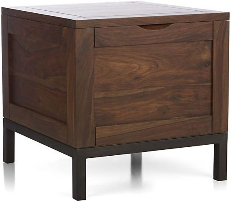 Asian Arts Solid Wood End Table(Finish Color – Brown)